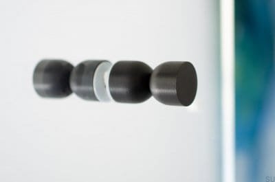 Doppelseitiger Möbelknopf Kokeshi 1832 Aluminium Schwarz
