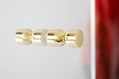 Kokeshi 1832 doppelseitiger Möbelknopf, poliertes Messing, unlackiert