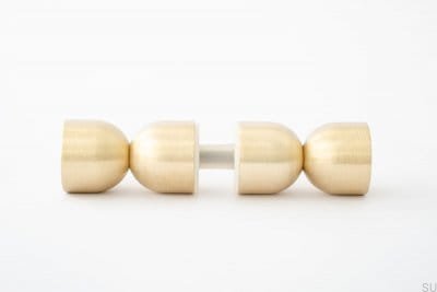 Doppelseitiger Möbelknopf Kokeshi 1832, gebürstetes Messing, unlackiert