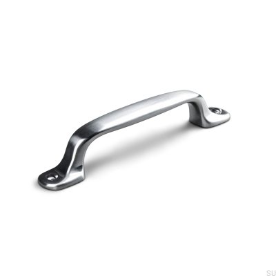 Vallo 96 länglicher Möbelgriff, gebürstetes Silber