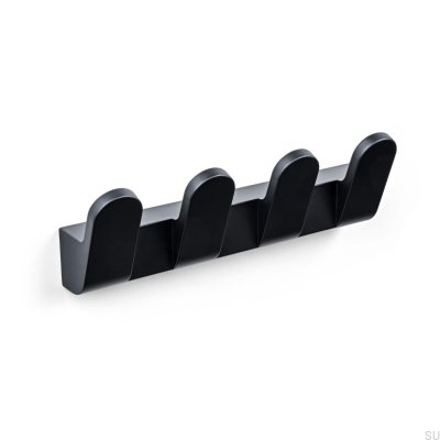 Cannes-4 Metall-Wandhalter, Mattschwarz