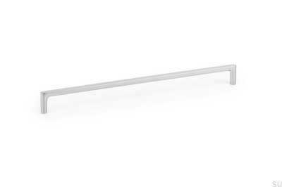 Länglicher Möbelgriff Pura 256, gebürstetes Nickel