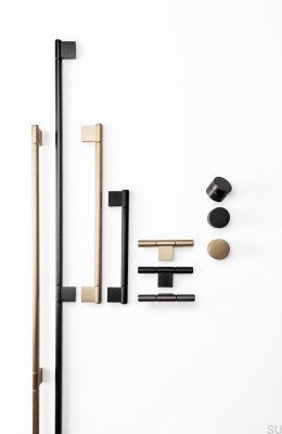 Point 192 länglicher Möbelgriff, schwarz gebürstetes Aluminium