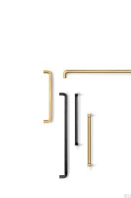 Lipp 320 länglicher Möbelgriff, gebürstetes Gold, Cava