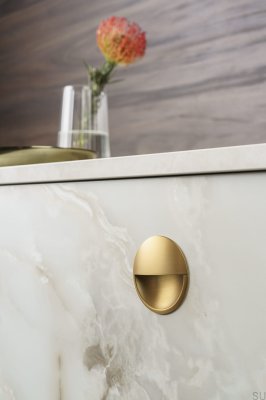 Lidd 48 versenkter Möbelgriff, gebürstetes Gold, Cava
