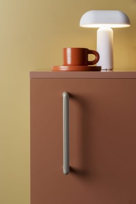 Länglicher Möbelgriff Riss Mini 192 Aluminium Mattweiß