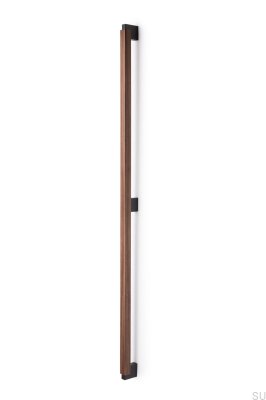  Länglicher Möbelgriff Duo Big 960 aus italienischem Walnussholz mit schwarzem Aluminium