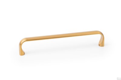 Miig 160 länglicher Möbelgriff, Metall, Gold, gebürstet, Cava
