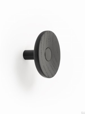 Zoot 90 Wandaufhänger aus mattschwarzem Holz mit mattschwarzem Aluminium
