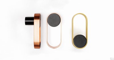 Orbit 45 Wandhalter in Schwarz und gebürstetem Gold