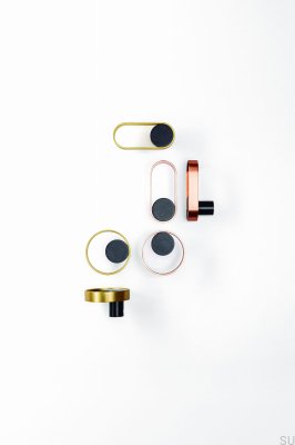 Orbit 75 Wandhalter in Schwarz und gebürstetem Gold