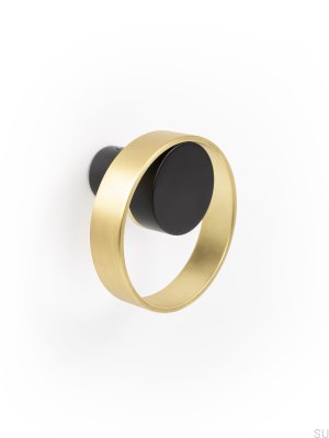 Orbit 75 Wandhalter in Schwarz und gebürstetem Gold