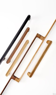 Doppelseitiger Möbelgriff Luv Wood 384 aus italienischem Walnussholz