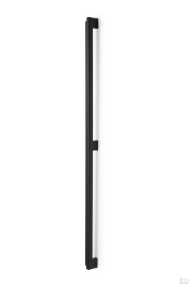 Duo Big 960 einseitiger Längsmöbelgriff, Holz, Schwarz mit schwarzem Aluminium