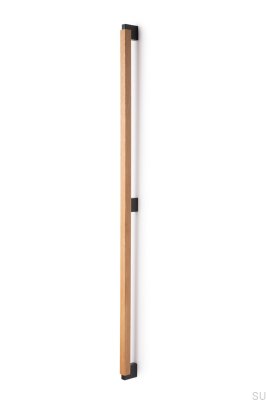Länglicher doppelseitiger Möbelgriff Duo Big 960, Holzeiche mit schwarzem Aluminium