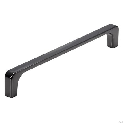 Länglicher Möbelgriff 2563 160 Schwarz poliertes Chrom