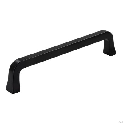 Länglicher Möbelgriff 2525 128 Mattschwarzes Metall