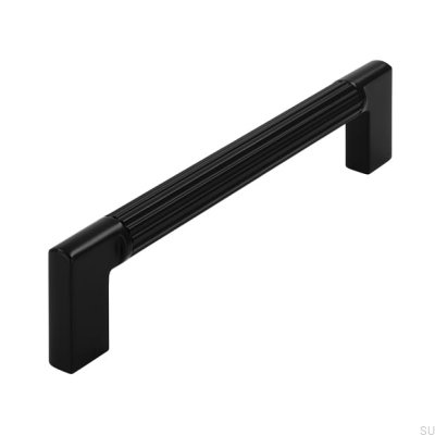 Länglicher Möbelgriff 2591 128 Metall, Mattschwarz