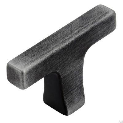 T-Bar 2562 48 Möbelknopf aus schwarz gebürstetem Metall