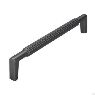 Länglicher Möbelgriff 2593 160 Mattschwarzes Chrom