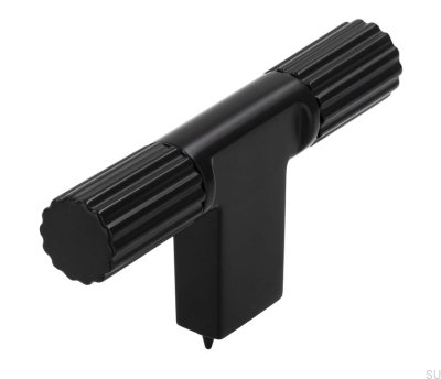 Möbelknopf T-Bar 2592 aus mattschwarzem Metall