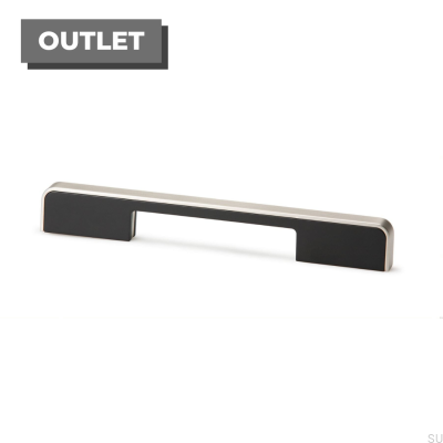 Block 160 Möbelgriff. Gebürstetes Nickel und Schwarz