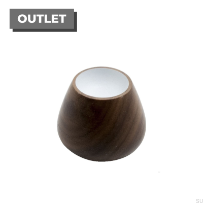 Möbelknopf Flower Bud-34 Holz, Nussbaum, weiß