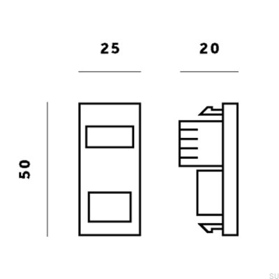 RJ45 CAT6 Buchsenmodul für Europlatte, weiß, britischer Standard