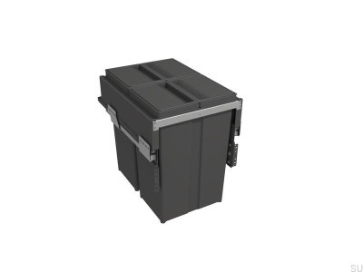 Breiter 400-Recyclingbehälter, dunkelgrau
