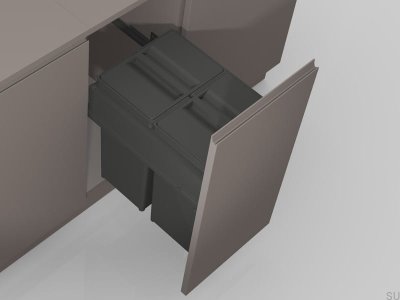 Breiter 400-Recyclingbehälter, dunkelgrau