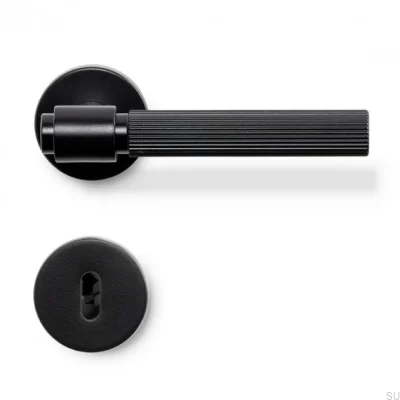 Helix Stripe 200 Türgriff, Metall, schwarz, modulares Schloss