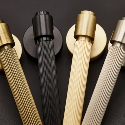 Helix Stripe 200 Gold gebürsteter Türgriff, modulares Schloss