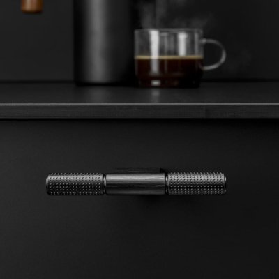 T-Bar Point Aluminium-Möbelknopf in gebürstetem Schwarz
