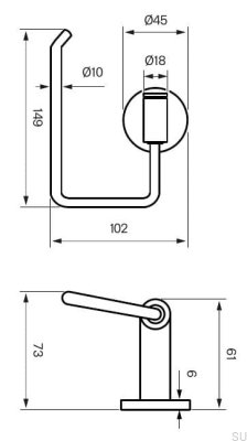 Toilettenpapierhalter TA235 Mattschwarzes Messing