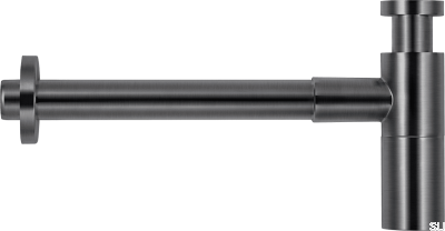 Waschbeckensiphon XACC167 Messing Schwarz Gebürstetes Chrom