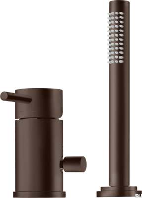 Badewannenarmatur mit Duschkopf BI048, braunes Messing