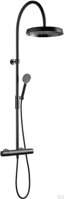 ARM7300-150 Duschset aus Messing, schwarz und gebürstetem Chrom