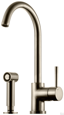 Zweiloch-Küchenarmatur mit Brause EVO200, gebürstetes Nickel-Messing