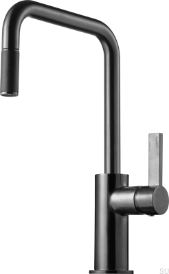 Küchenarmatur mit ausziehbarem Auslauf ARM577 Messing Schwarz Chrom gebürstet