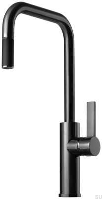 Küchenarmatur mit ausziehbarem Auslauf ARM985 Messing Schwarz Chrom