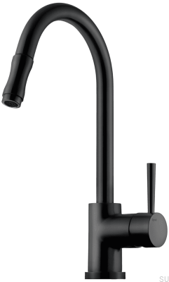 Küchenarmatur mit ausziehbarem Auslauf EVO185, Mattschwarzes Messing