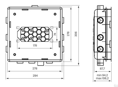 Montagebox für die T BOX 2.0 Small ABS-Duscharmatur
