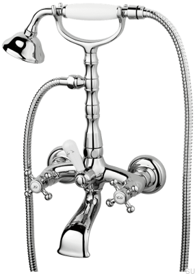 Badewannenarmatur mit Duschkopf FBLV023-150 Classic Brass Chrome