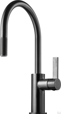 Küchenarmatur mit ausziehbarem Auslauf ARM375 Messing Schwarz Chrom gebürstet