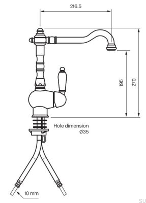 FME181 Küchenarmatur, verchromtes Messing
