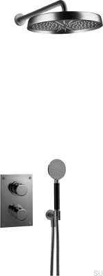 ARM7268 ED2 Duschset aus Messing, schwarz und gebürstetem Chrom
