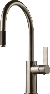 Küchenarmatur mit ausziehbarem Auslauf ARM375 Messing gebürstetes Nickel