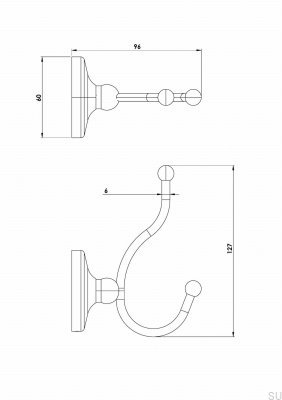 TA243S Klassischer Wandhalter, verchromtes Messing