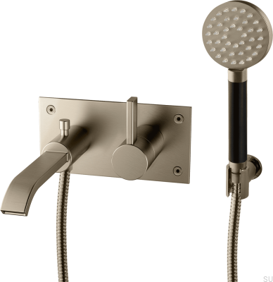 Wandmontierter Thermostat-Badewannenhahn ARM036, gebürstetes Nickelmessing