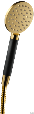Duschkopf ZDOC095, poliertes Messing, unlackiert, mit Schwarz